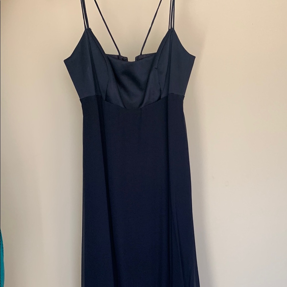 Melinda Eng Elegant Navy Spaghetti Strap Dress